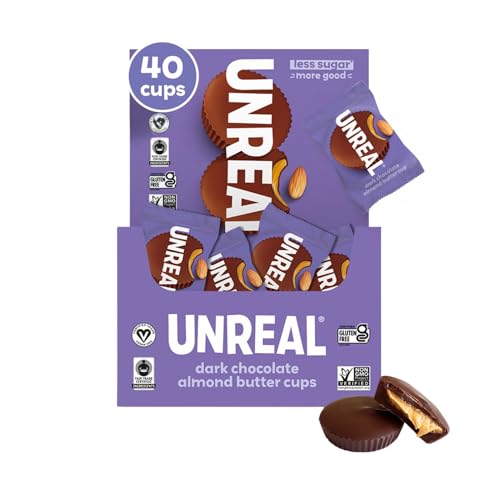 UNREAL Dark Chocolate Almond Butter Cups, 40 Individually Wrapped Cups