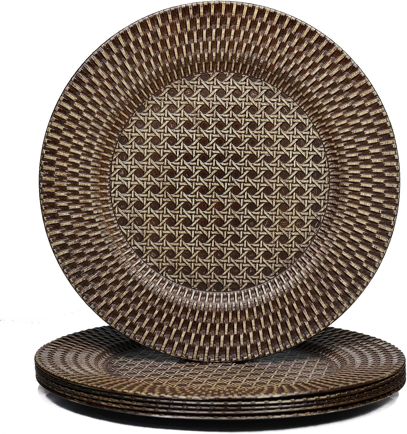 Rattan Rustic Plastic Chargers