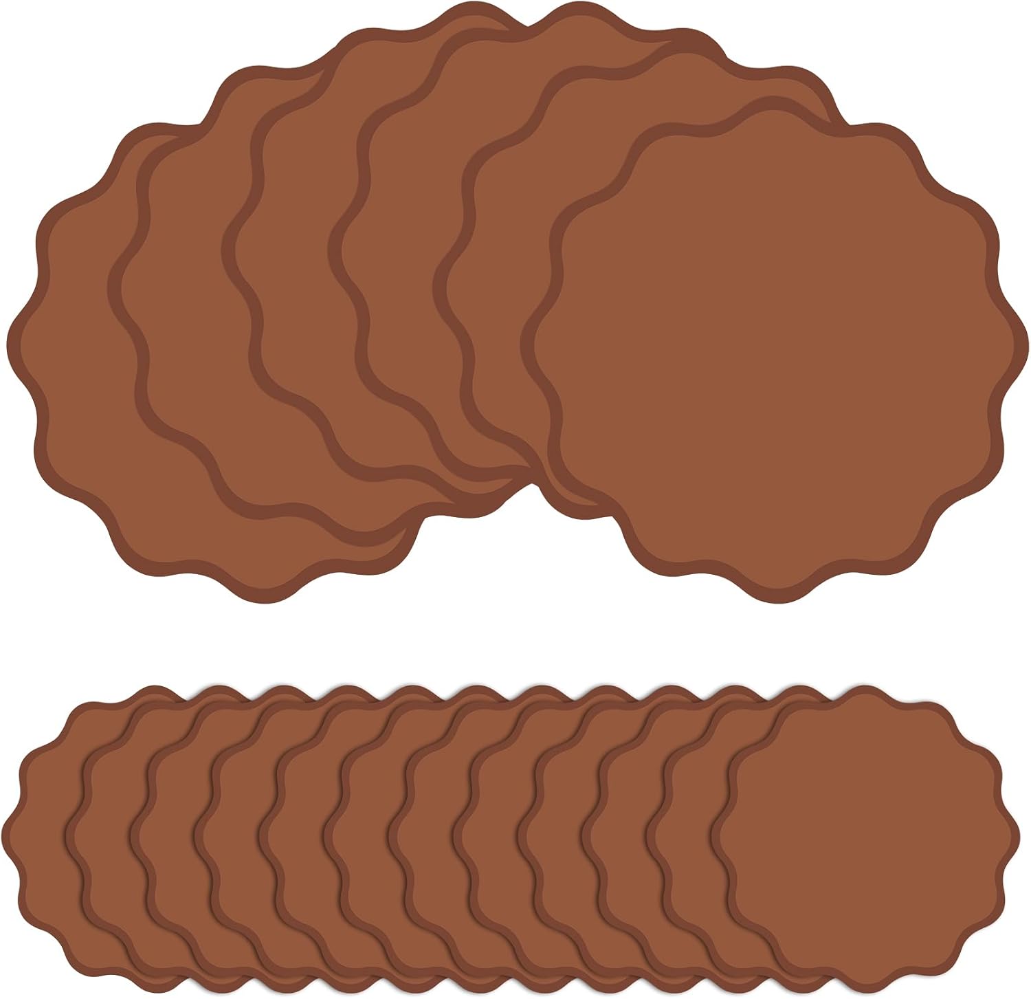 Brown Cardstock Scalloped Paper Placemats