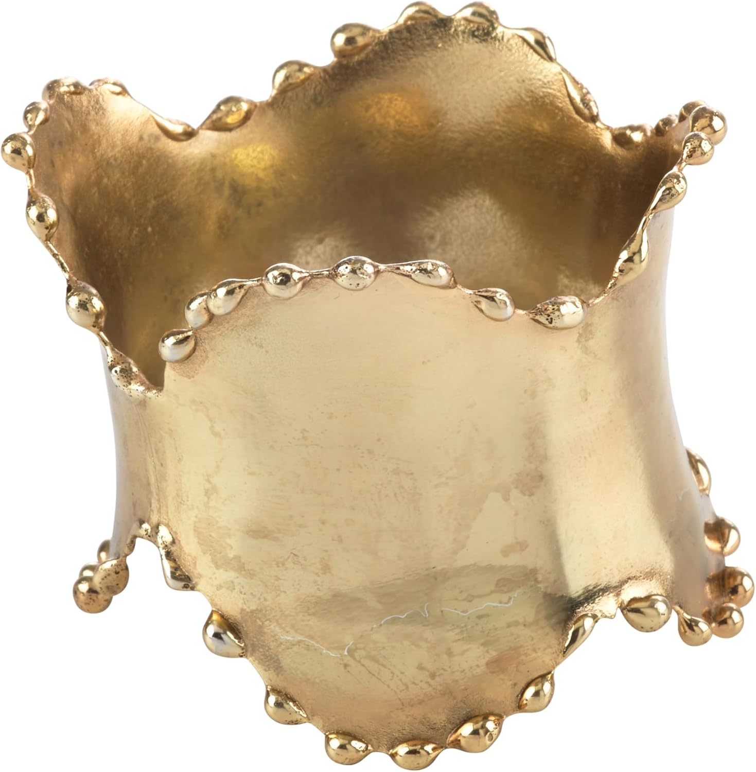 Beaded Edge Gold Napkin Rings